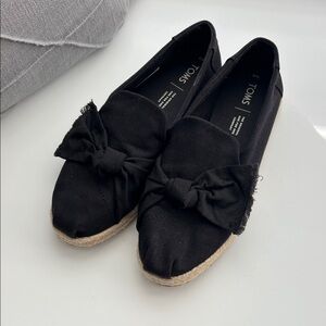 TOMS Women's Black Bow Espadrilles